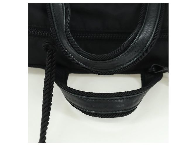 PRADA Borsa a Frange in Nylon 2 in 1 Nera BL0916 Auth am11097V Nero - vista 7