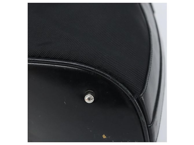 Borsa a mano in nylon nero e argento Gucci Bamboo 001 2855 1657 Auth gh1942 - vista 10