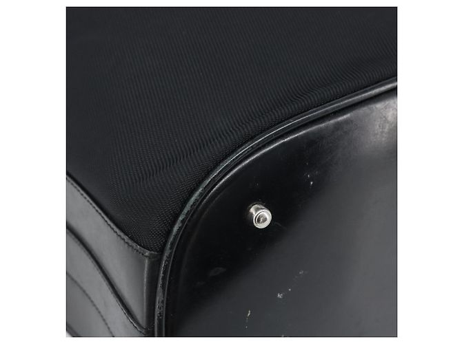 Borsa a mano in nylon nero e argento Gucci Bamboo 001 2855 1657 Auth gh1942 - vista 11