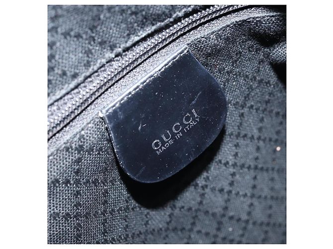 Borsa a mano in nylon nero e argento Gucci Bamboo 001 2855 1657 Auth gh1942 - vista 16