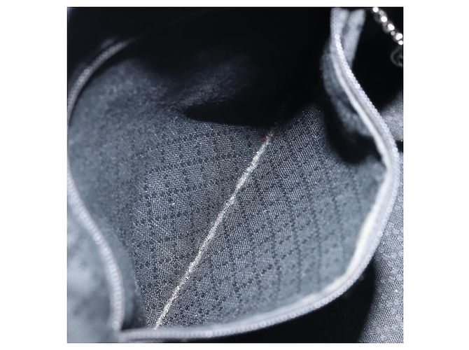 Borsa a mano in nylon nero e argento Gucci Bamboo 001 2855 1657 Auth gh1942 - vista 21