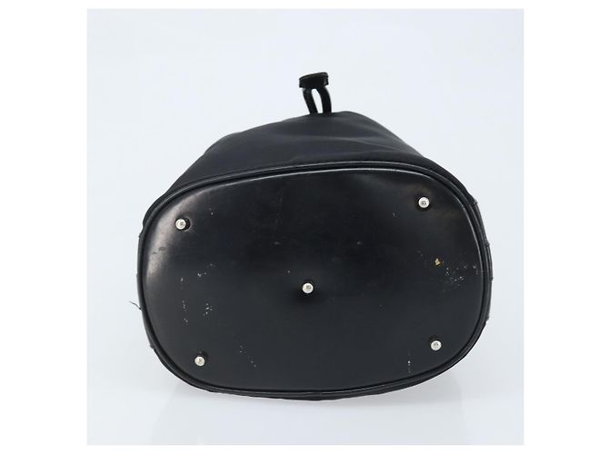 Borsa a mano in nylon nero e argento Gucci Bamboo 001 2855 1657 Auth gh1942 - vista 9