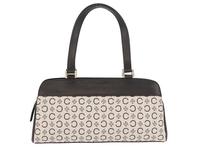 Céline Borsa a mano in tela Macadam C di CELINE bianca e oro Auth ep13890A Bianco D'oro - vista 3