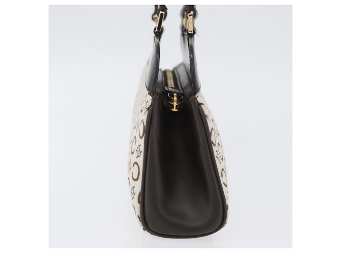Céline Borsa a mano in tela Macadam C di CELINE bianca e oro Auth ep13890A Bianco D'oro - vista 5