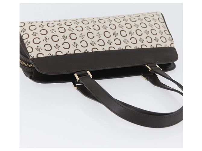 Céline Borsa a mano in tela Macadam C di CELINE bianca e oro Auth ep13890A Bianco D'oro - vista 6