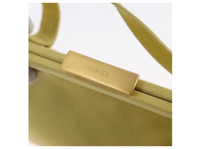 Borsa Tote PRADA Satin Giallo Oro Auth ARZ560 D'oro - vista 15