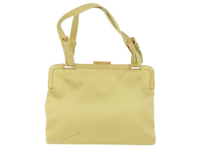 Borsa Tote PRADA Satin Giallo Oro Auth ARZ560 D'oro - vista 2