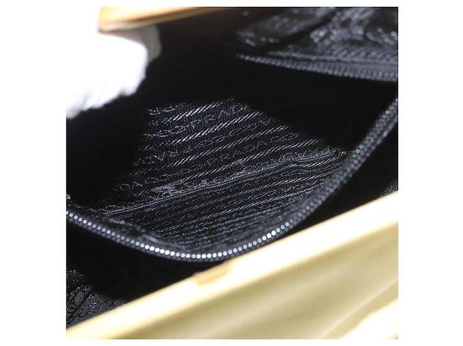Borsa Tote PRADA Satin Giallo Oro Auth ARZ560 D'oro - vista 21