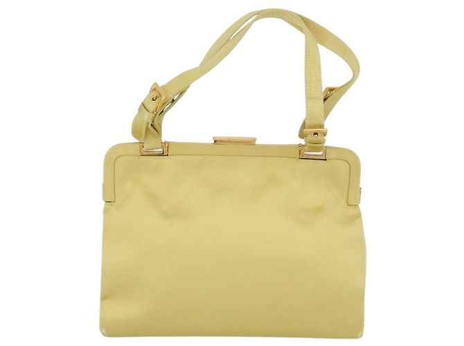 Borsa Tote PRADA Satin Giallo Oro Auth ARZ560 D'oro - vista 4