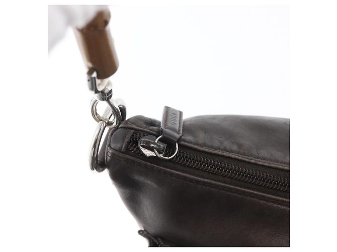 Bamboo Borsa a mano in pelle marrone con bambù GUCCI Argento Auth SW2156 - vista 14