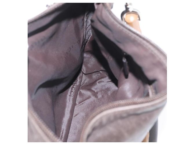 Bamboo Borsa a mano in pelle marrone con bambù GUCCI Argento Auth SW2156 - vista 19