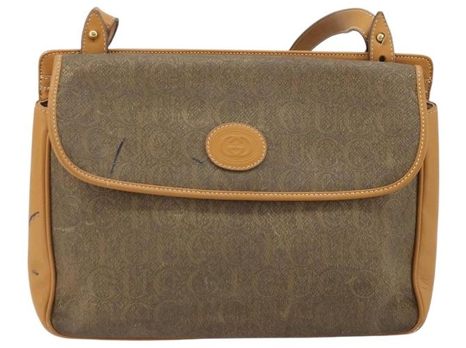 Borsa a Spalla GUCCI in Tela Beige Oro Auth 173908 - vista 3