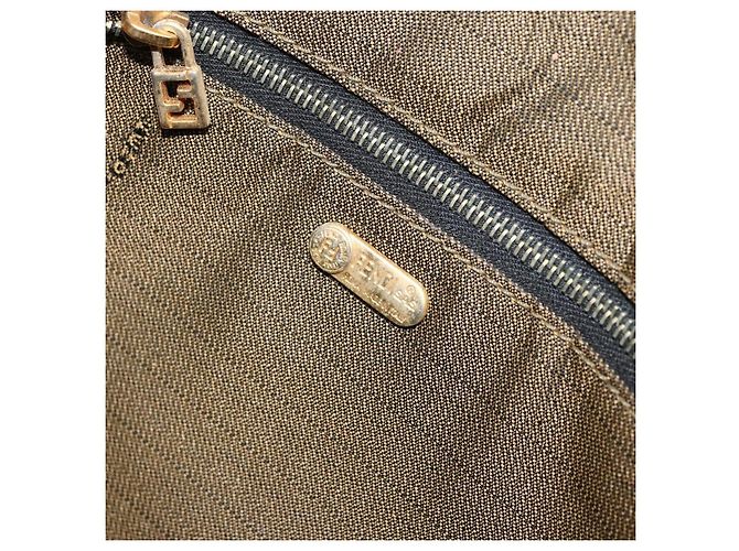 Borsa a mano in tela Zucca FENDI nera e marrone Auth LNZ693 Nero - vista 16