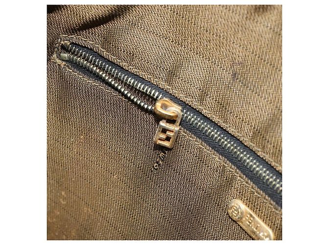 Borsa a mano in tela Zucca FENDI nera e marrone Auth LNZ693 Nero - vista 21