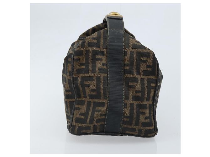 Borsa a mano in tela Zucca FENDI nera e marrone Auth LNZ693 Nero - vista 4