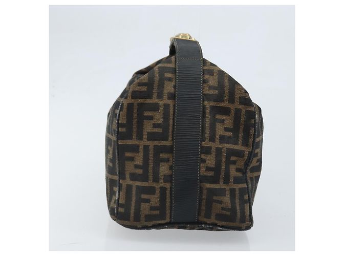 Borsa a mano in tela Zucca FENDI nera e marrone Auth LNZ693 Nero - vista 5