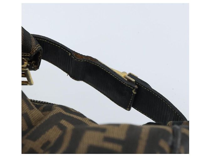 Borsa a mano in tela Zucca FENDI nera e marrone Auth LNZ693 Nero - vista 7