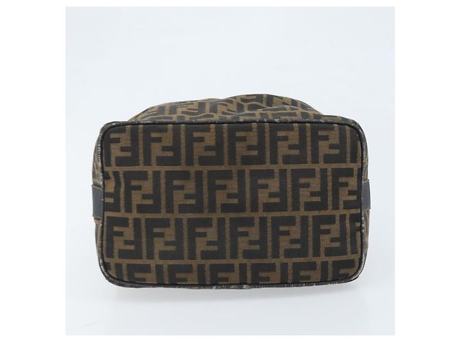 Borsa a mano in tela Zucca FENDI nera e marrone Auth LNZ693 Nero - vista 8