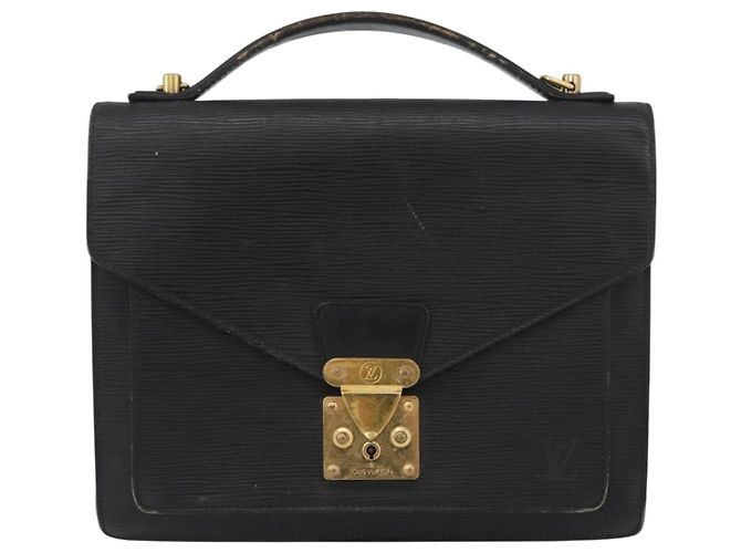 LOUIS VUITTON Borsa a Mano Epi Monceau 28 Nera M52122 LV Auth ka3386 Nero - vista 13