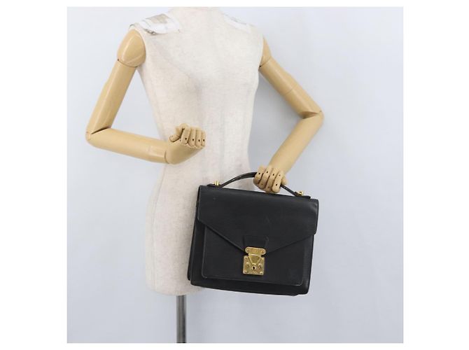 LOUIS VUITTON Borsa a Mano Epi Monceau 28 Nera M52122 LV Auth ka3386 Nero - vista 25
