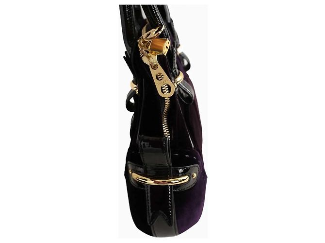 Borsa a spalla Paule Ka in velluto viola - vista 3