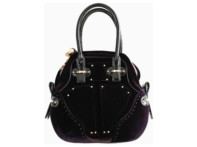 Borsa a spalla Paule Ka in velluto viola - vista 4