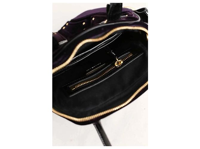 Borsa a spalla Paule Ka in velluto viola - vista 7