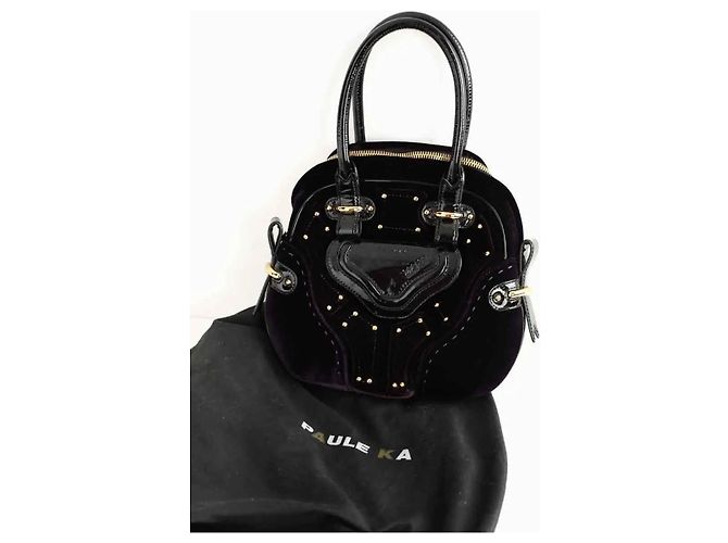 Borsa a spalla Paule Ka in velluto viola - vista 8