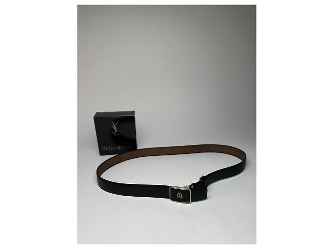 Vintage Yves Saint Laurent Schlangenprägung Leder Gürtel Schwarz - Ansicht 11
