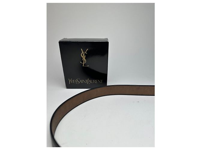 Vintage Yves Saint Laurent Schlangenprägung Leder Gürtel Schwarz - Ansicht 3
