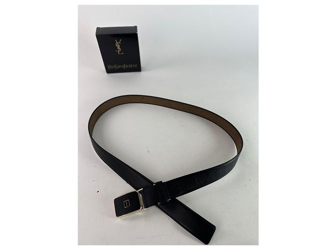Vintage Yves Saint Laurent Schlangenprägung Leder Gürtel Schwarz - Ansicht 6