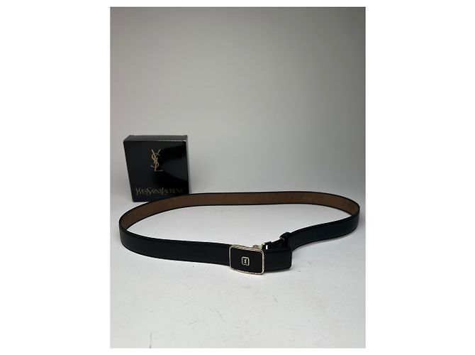 Vintage Yves Saint Laurent Schlangenprägung Leder Gürtel Schwarz - Ansicht 7