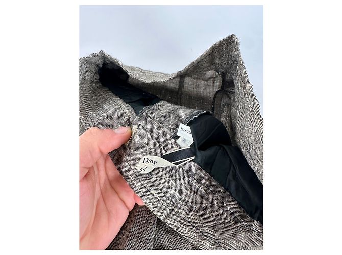 Vintage Dior Wool Pants M Grey Brown - view 8