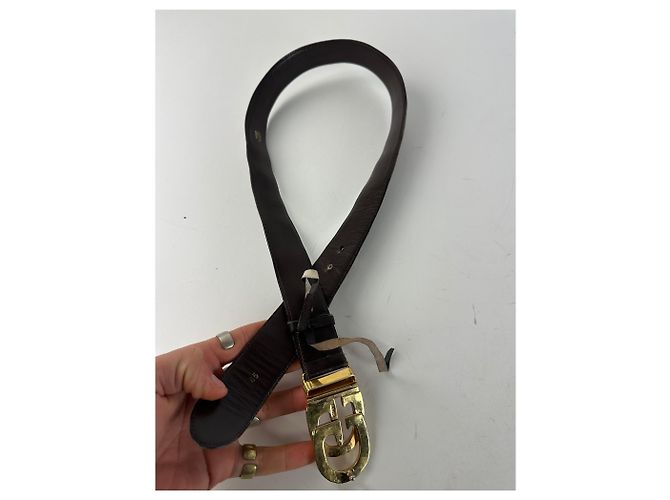 Cinto de couro GG vintage da Gucci marrom - vista 10
