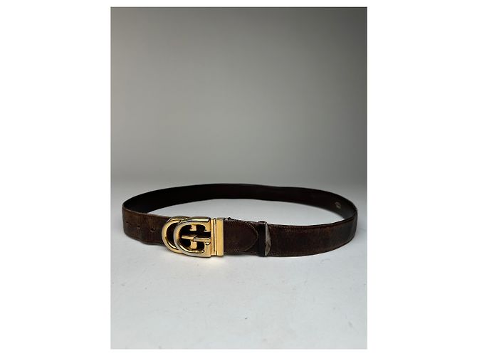 Cinto de couro GG vintage da Gucci marrom - vista 11