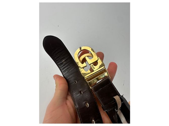 Cinto de couro GG vintage da Gucci marrom - vista 3