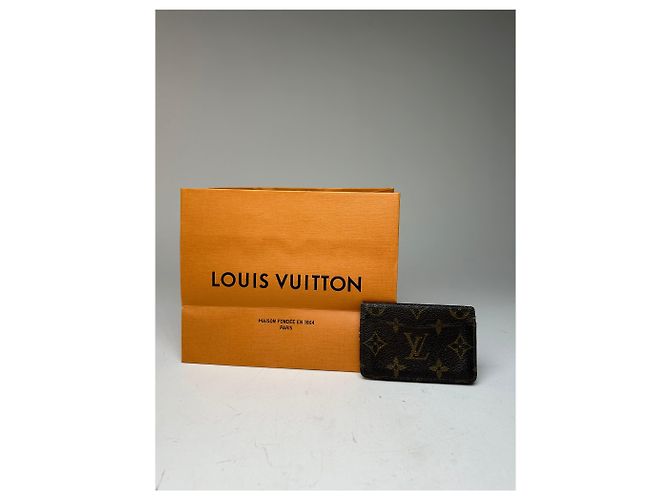 Vintage Louis Vuitton Leather Monogram Card Holder Brown - view 11