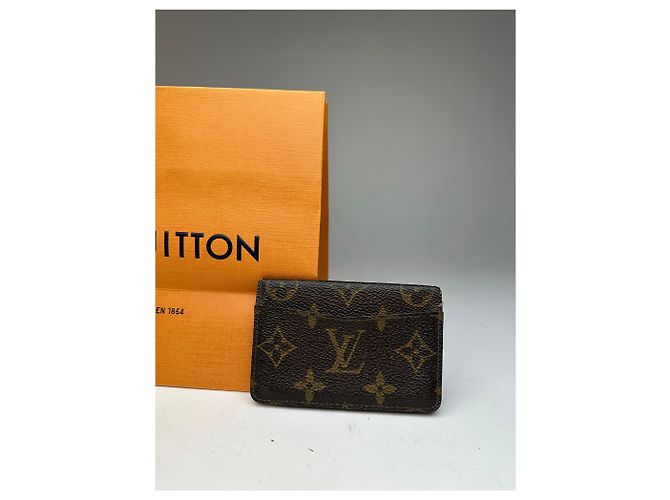 Vintage Louis Vuitton Leather Monogram Card Holder Brown - view 5