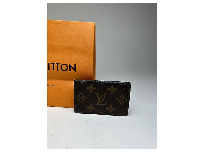 Vintage Louis Vuitton Leather Monogram Card Holder Brown - view 7