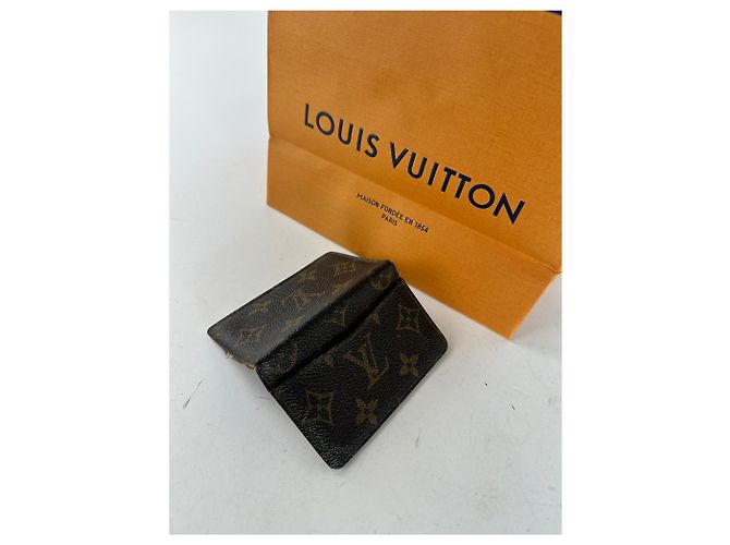 Vintage Louis Vuitton Leather Monogram Card Holder Brown - view 8