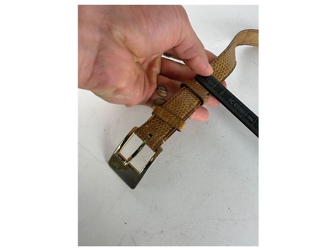 Vintage Yves Saint Laurent Schlangenledergürtel braun Kamel - Ansicht 10