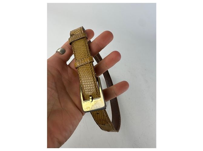 Vintage Yves Saint Laurent Schlangenledergürtel braun Kamel - Ansicht 2
