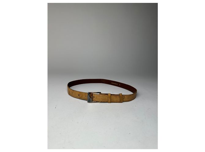 Vintage Yves Saint Laurent Schlangenledergürtel braun Kamel - Ansicht 5