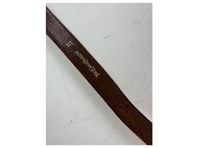 Vintage Yves Saint Laurent Schlangenledergürtel braun Kamel - Ansicht 6