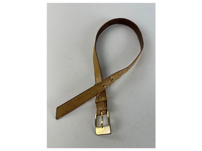 Vintage Yves Saint Laurent Schlangenledergürtel braun Kamel - Ansicht 7