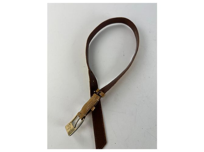 Vintage Yves Saint Laurent Schlangenledergürtel braun Kamel - Ansicht 8