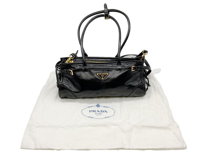 Borsa a spalla media Bonnie in pelle nera Prada Nero - vista 10