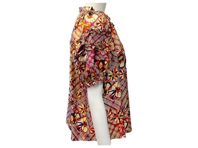 Ulla Johnson Multi Floral Print Silk Pansy Annabella Blouse - view 2
