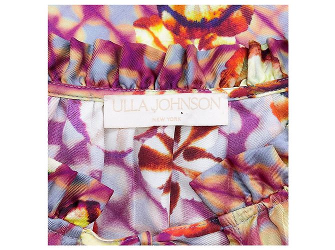 Ulla Johnson Multi Floral Print Silk Pansy Annabella Blouse - view 4