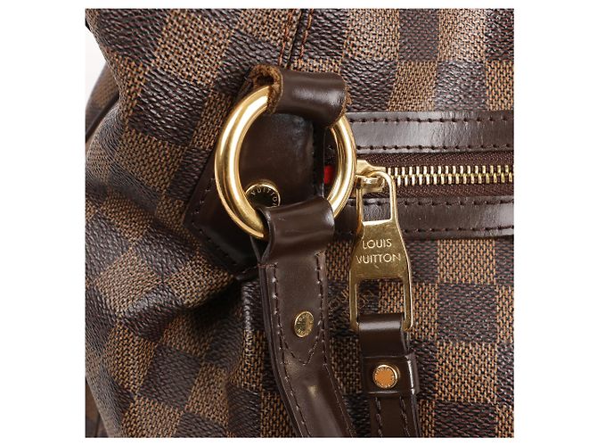 Borsa a Spalla Louis Vuitton Evora MM Damier Ebene 2Way in Marrone Rosso - vista 10